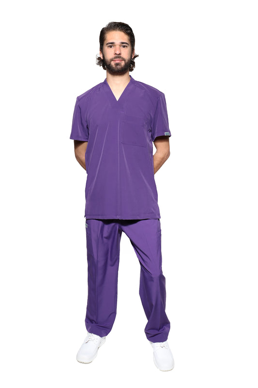 Conjunto SET Filipina y Pantalón EA-02 REPELENTE A FLUIDOS-Color UVA HOMBRE-HASSAN Uniformes