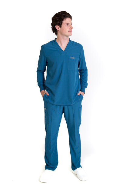 Conjunto SET Filipina MANGA LARGA y Pantalón EA-03 REPELENTE A FLUIDOS-Color CARIBE HOMBRE-HASSAN Uniformes