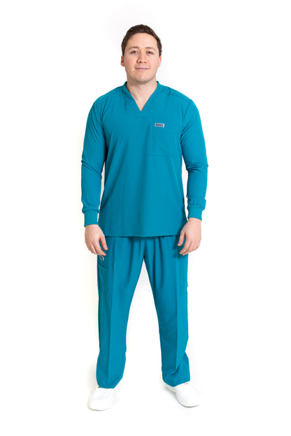 Conjunto SET Filipina MANGA LARGA y Pantalón EA-03 REPELENTE A FLUIDOS-Color VERDE HOMBRE-HASSAN Uniformes