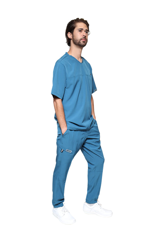 Conjunto SET Filipina y Pantalón JOGGER EA-04 REPELENTE A FLUIDOS-Color CARIBE HOMBRE-HASSAN Uniformes