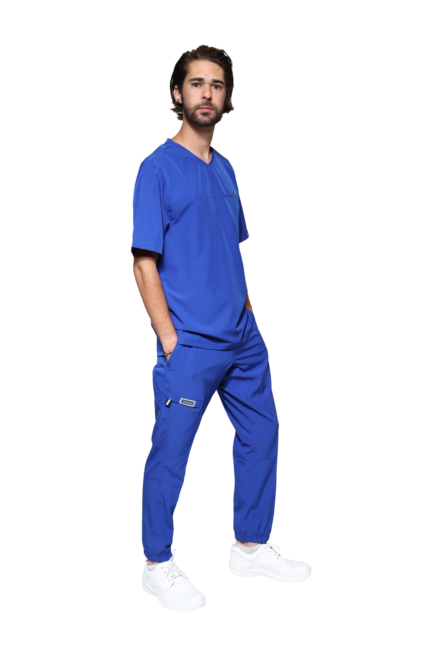 Conjunto SET Filipina y Pantalón JOGGER EA-04 REPELENTE A FLUIDOS-Color AZUL GALACTICO HOMBRE-HASSAN Uniformes