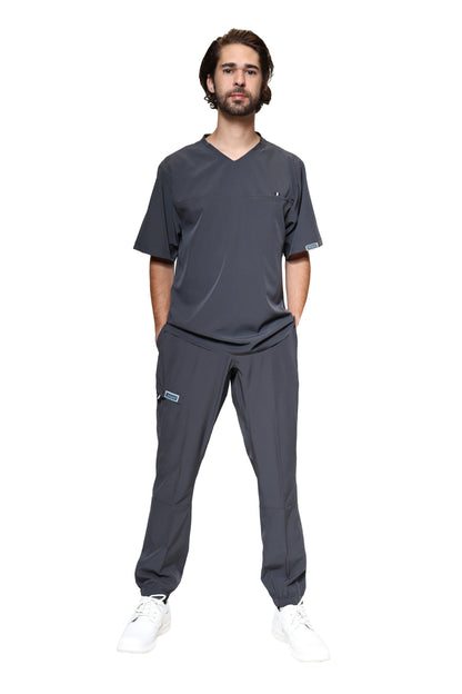 Conjunto SET Filipina y Pantalón JOGGER EA-04 REPELENTE A FLUIDOS-Color PEWTER HOMBRE-HASSAN Uniformes