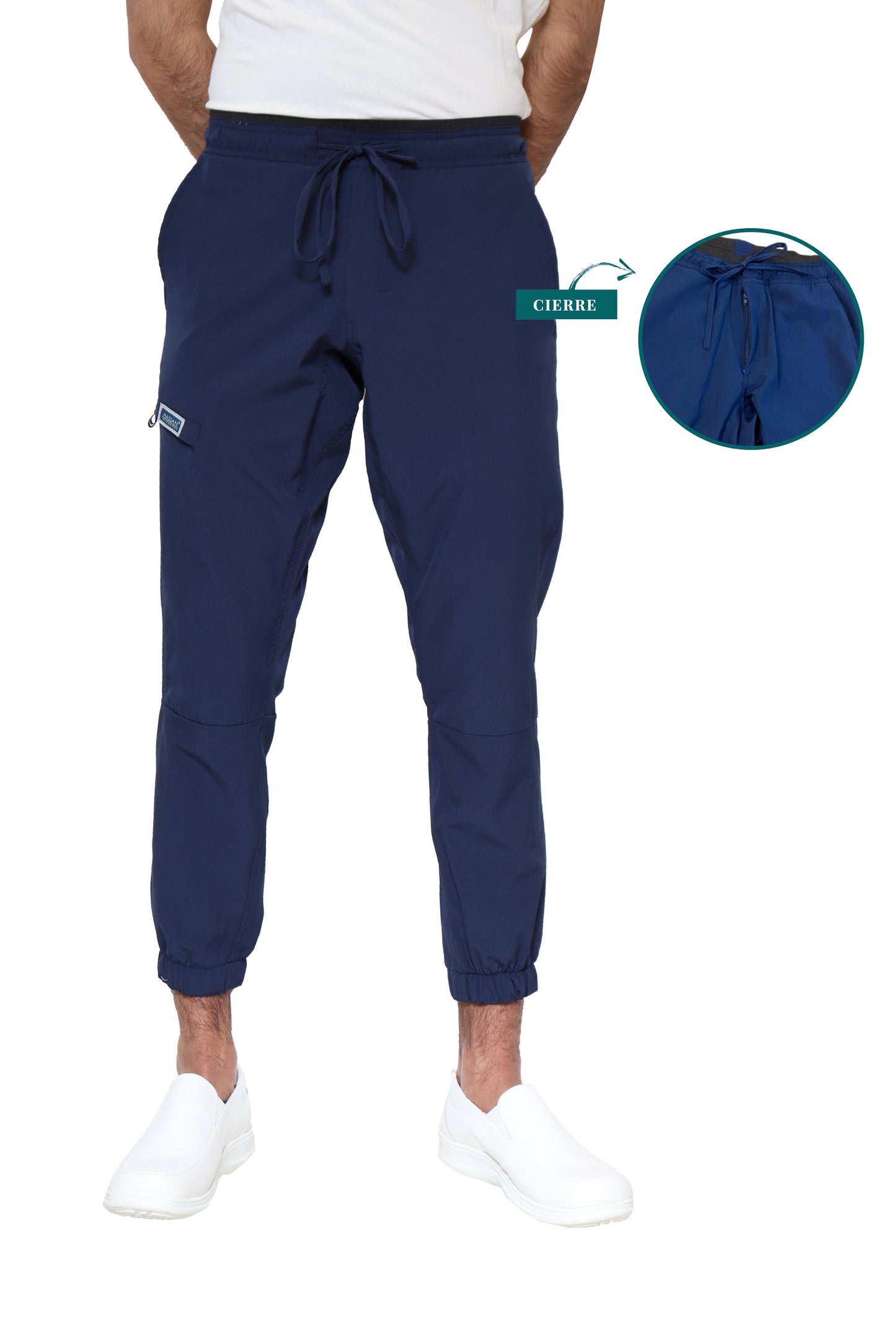 Conjunto SET Filipina y Pantalón JOGGER EA-02 REPELENTE A FLUIDOS-Color ESTAMPADO DINOSAURIOS con PANT JOGGER MARINO HOMBRE-HASSAN Uniformes