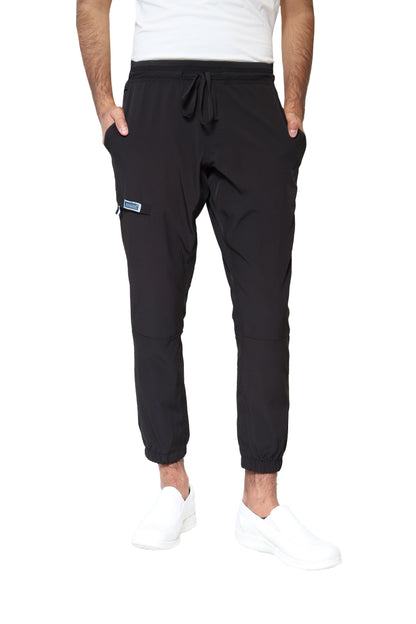 Conjunto SET Filipina y Pantalón JOGGER EA-04 REPELENTE A FLUIDOS-Color NEGRO HOMBRE-HASSAN Uniformes