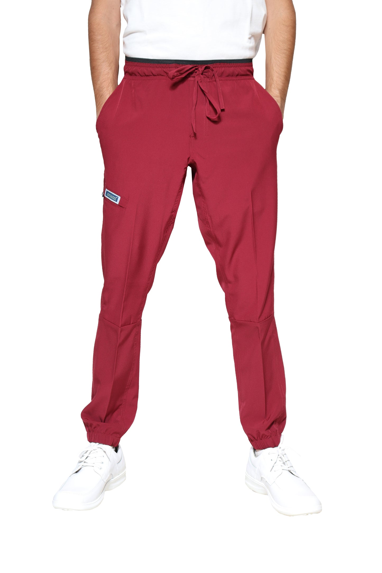 Conjunto SET Filipina y Pantalón JOGGER EA-04 REPELENTE A FLUIDOS-Color VINO HOMBRE-HASSAN Uniformes