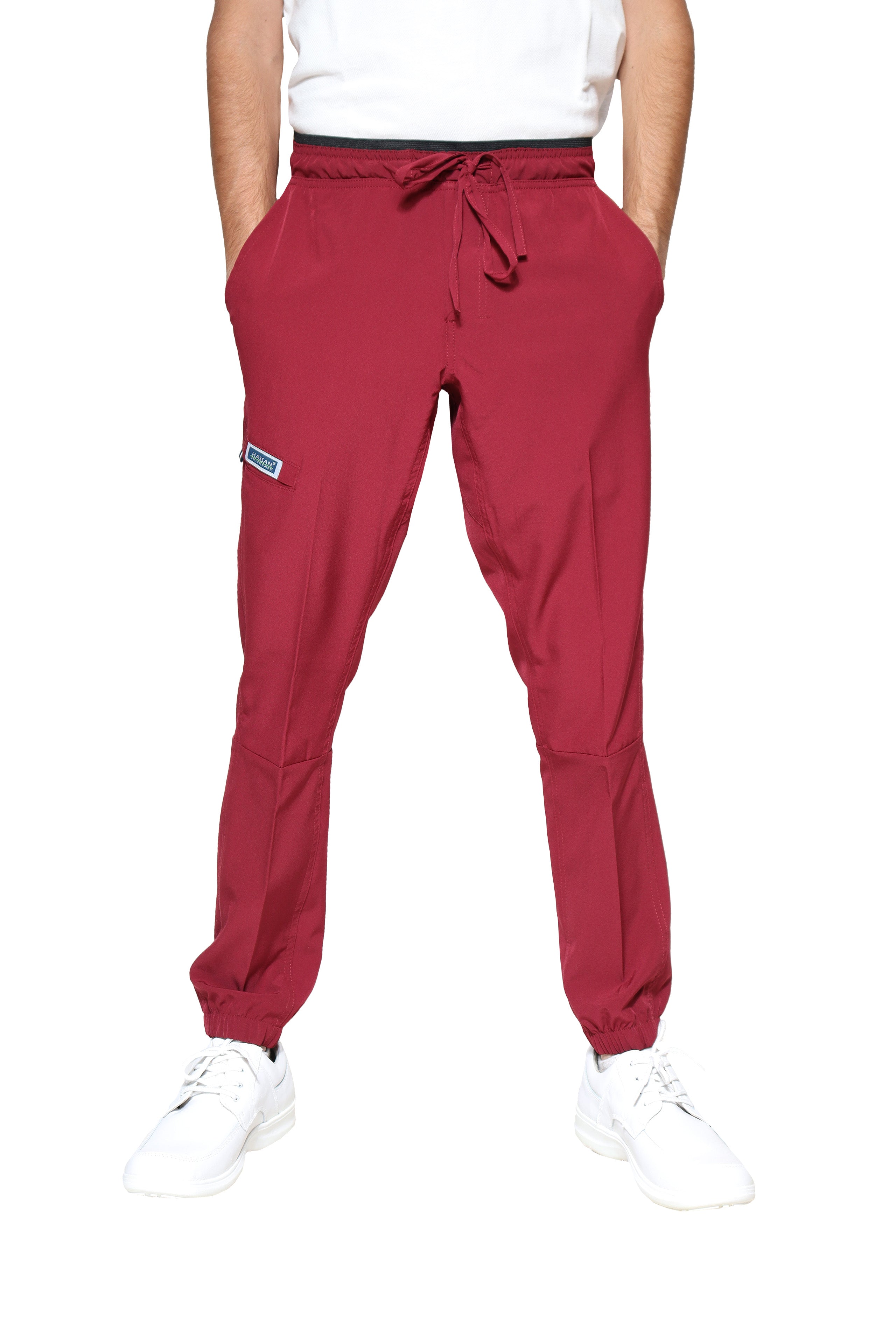 Conjunto SET Filipina y Pantalón JOGGER EA-04 REPELENTE A FLUIDOS-Color VINO HOMBRE-HASSAN Uniformes