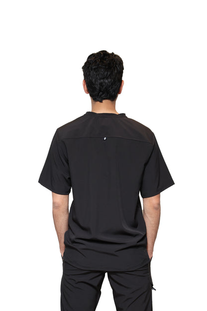 Conjunto SET Filipina y Pantalón EA-04 REPELENTE A FLUIDOS-Color NEGRO HOMBRE-HASSAN Uniformes