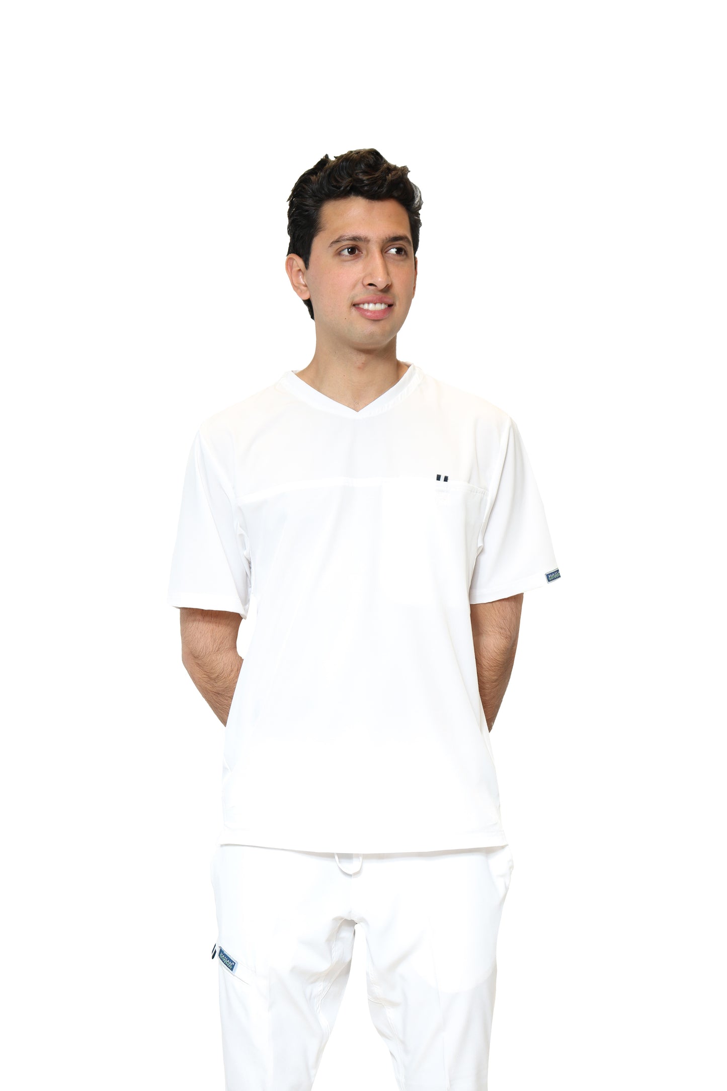 Conjunto SET Filipina y Pantalón JOGGER EA-04 REPELENTE A FLUIDOS-Color BLANCO HOMBRE-HASSAN Uniformes