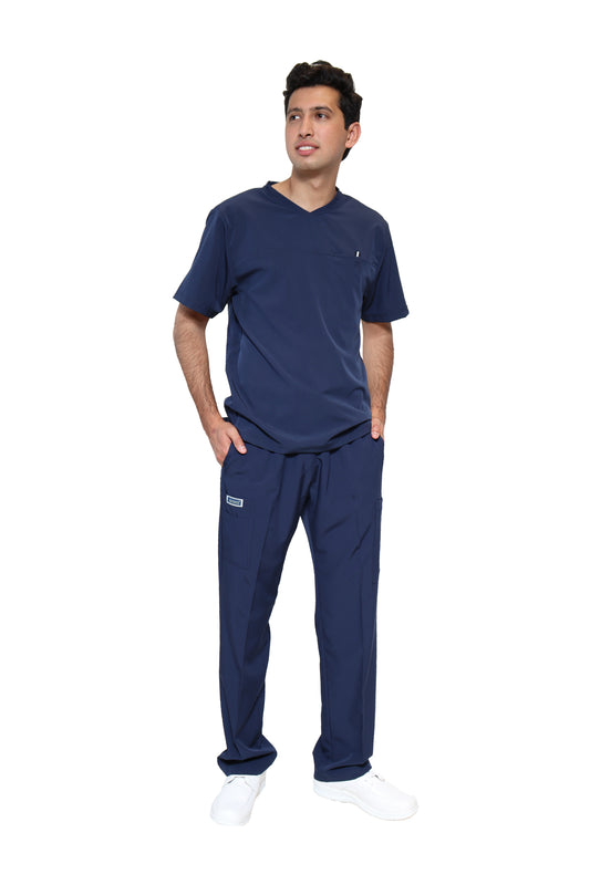 Conjunto SET Filipina y Pantalón EA-04 REPELENTE A FLUIDOS-Color MARINO HOMBRE-HASSAN Uniformes