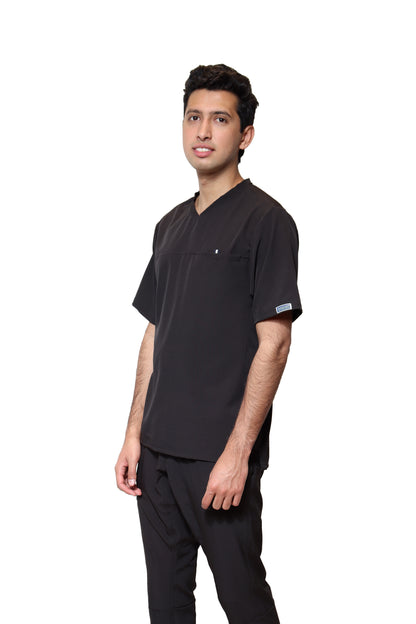 Conjunto SET Filipina y Pantalón JOGGER EA-04 REPELENTE A FLUIDOS-Color NEGRO HOMBRE-HASSAN Uniformes