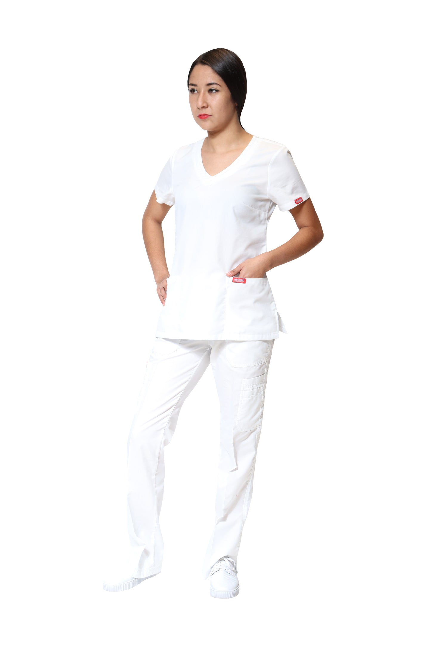 Conjunto SET Filipina y Pantalón ER-01 Kate -Color BLANCO - Dama- Ana Isabel Uniformes