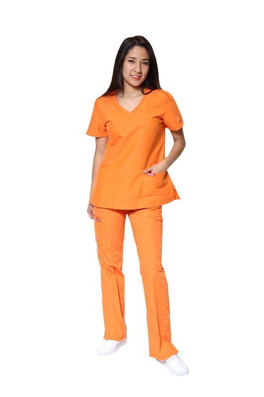 Conjunto SET Filipina y Pantalón ER-01 Kate -Color NARANJA - Dama- Ana Isabel Uniformes