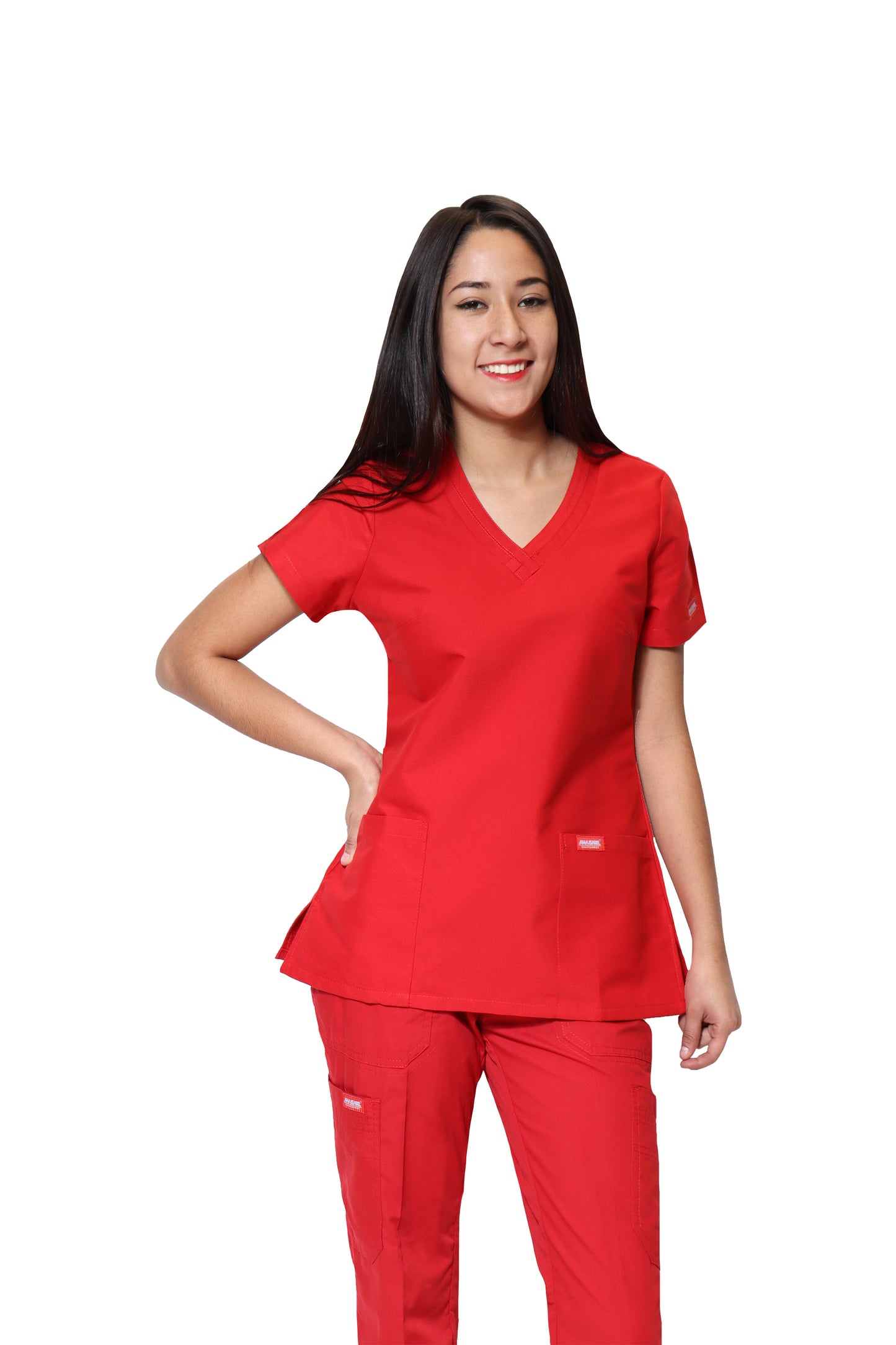 Conjunto SET Filipina y Pantalón ER-01 Kate -Color ROJO - Dama- Ana Isabel Uniformes