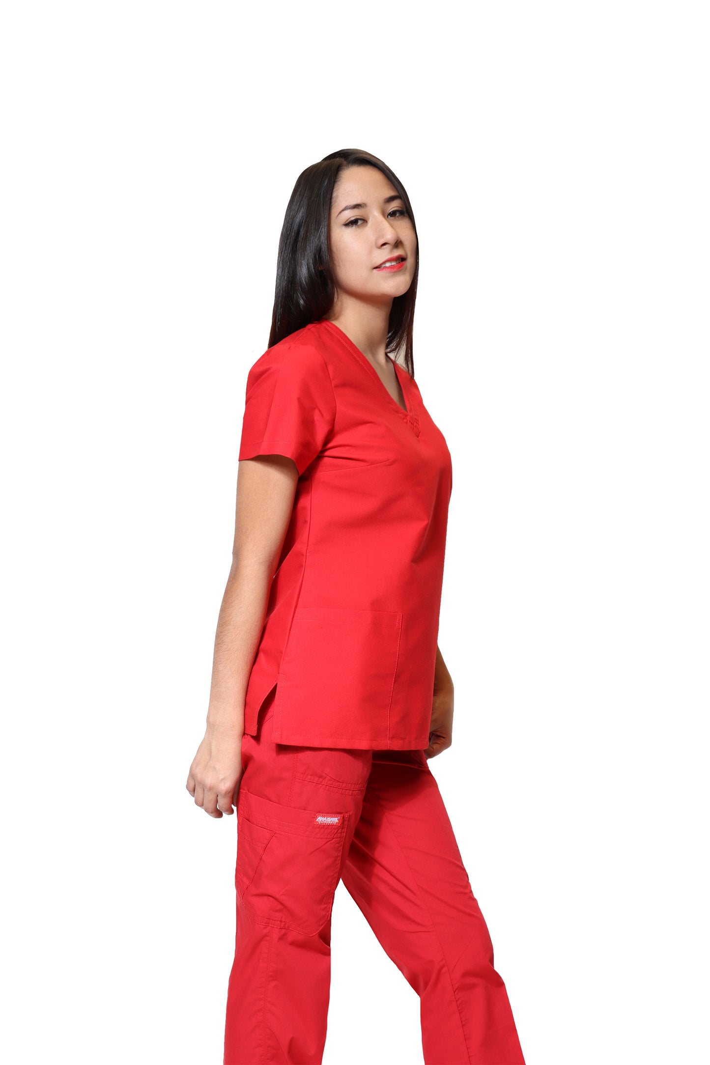 Conjunto SET Filipina y Pantalón ER-01 Kate -Color ROJO - Dama- Ana Isabel Uniformes