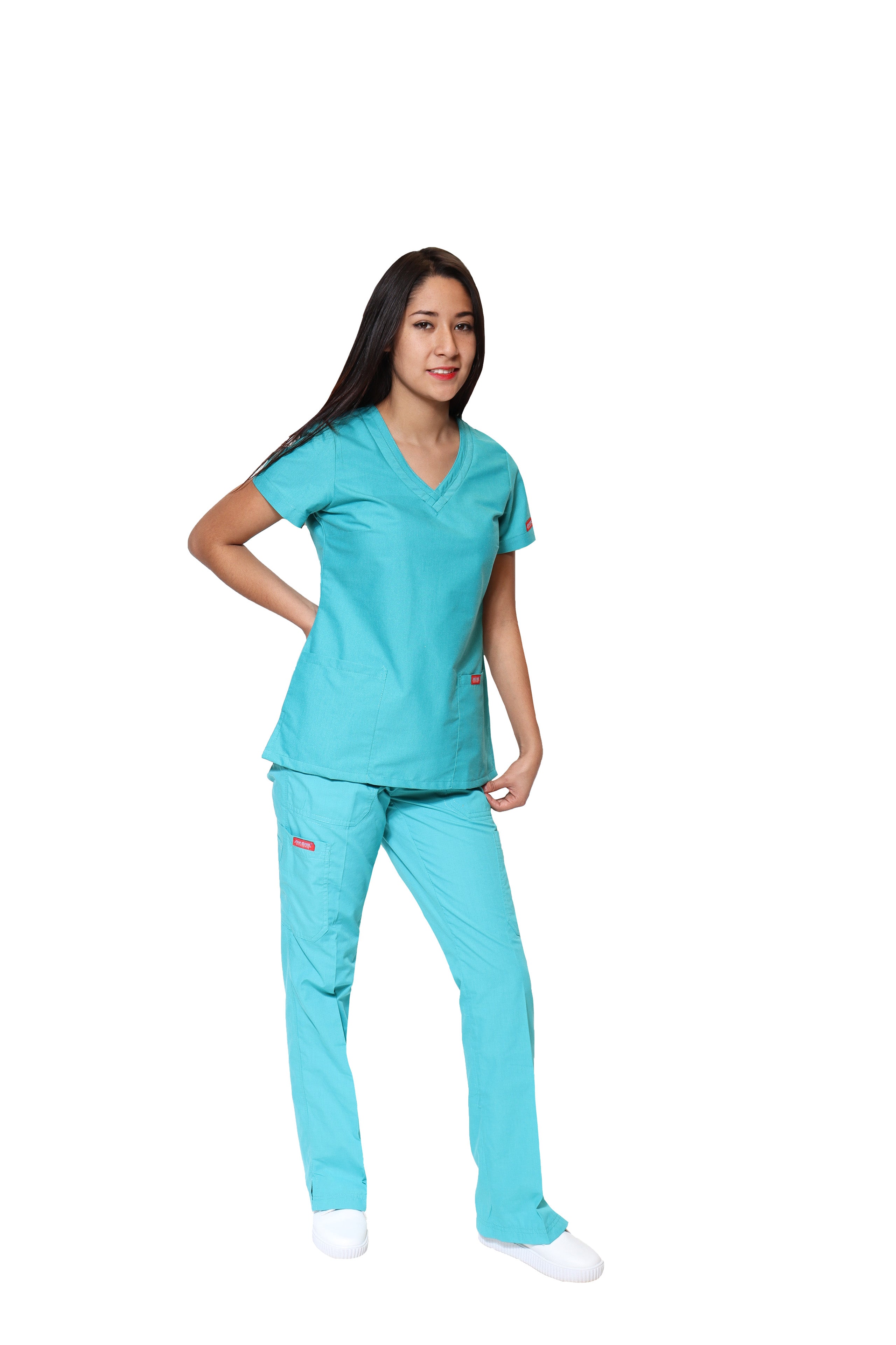 Conjunto SET Filipina y Pantalón ER-01 Kate -Color VERDE - Dama- Ana Isabel Uniformes