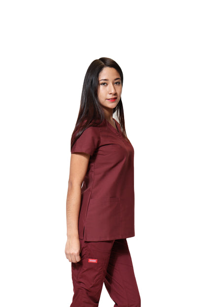 Conjunto SET Filipina y Pantalón ER-01 Kate -Color VINO - Dama- Ana Isabel Uniformes