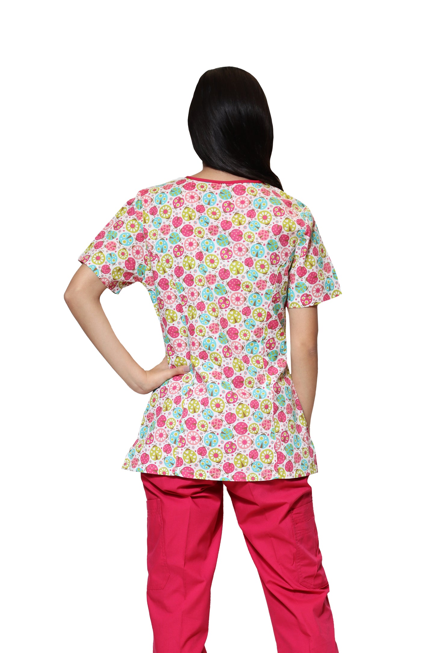 Conjunto SET Filipina y Pantalón ER-05 Titi -Color CATA/FIUSHA- Dama- Ana Isabel Uniformes