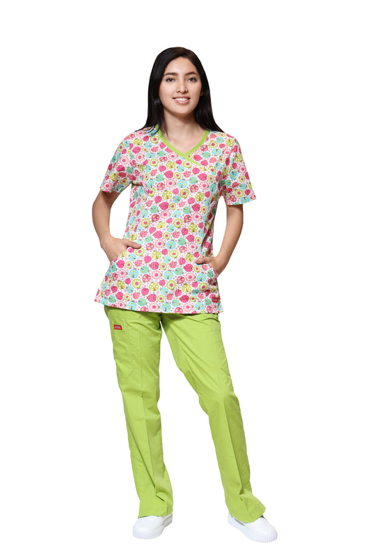 Conjunto SET Filipina y Pantalón ER-05 Titi -Color CATA/MANZANA- Dama- Ana Isabel Uniformes