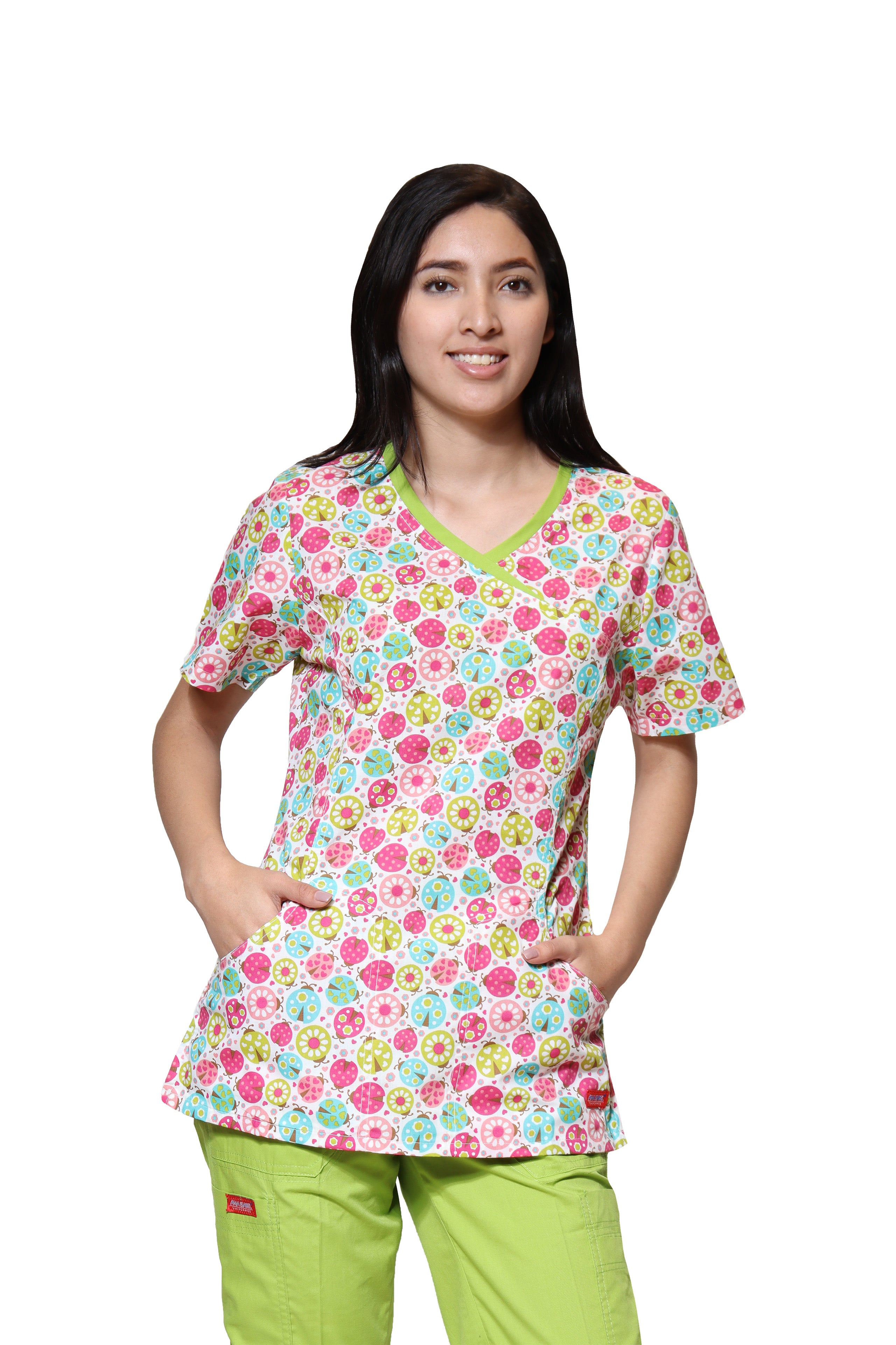Conjunto SET Filipina y Pantalón ER-05 Titi -Color CATA/MANZANA- Dama- Ana Isabel Uniformes