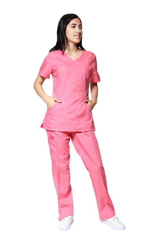 Conjunto SET Filipina y Pantalón ER-05 Titi -Color CORAL- Dama- Ana Isabel Uniformes