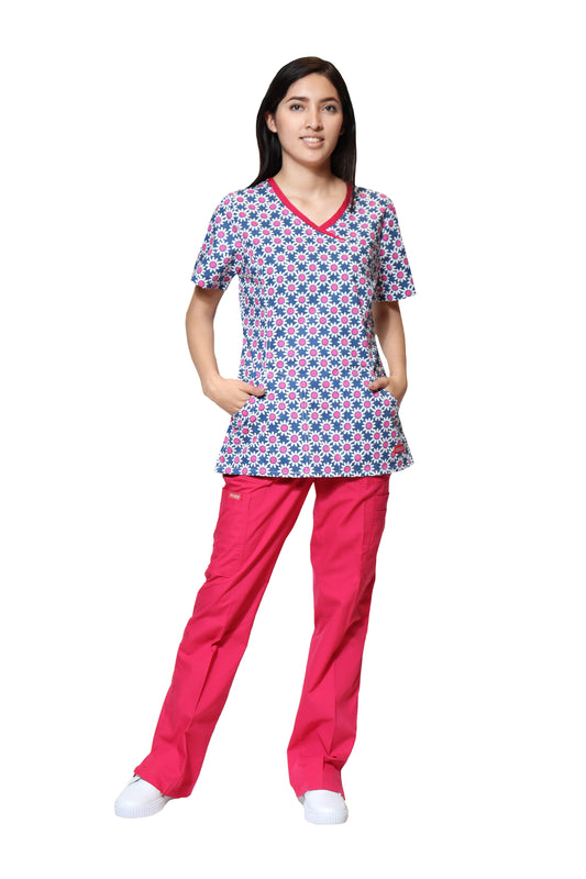 Conjunto SET Filipina y Pantalón ER-05 Titi -Color FLOR FIUSHA- Dama- Ana Isabel Uniformes