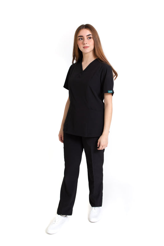 Conjunto SET Filipina y Pantalón EV-01 Chicu REPELENTE A FLUIDOS-Color NEGRO Dama-Ana Isabel Uniformes