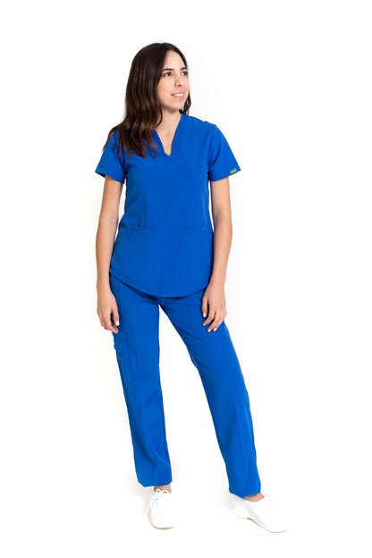 Conjunto SET Filipina y Pantalón EV-02 Muñin REPELENTE A FLUIDOS-Color AZUL REY Dama-Ana Isabel Uniformes