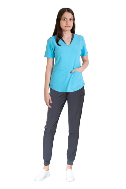 CONJUNTOS COLOR AQUA CON PANT JOGGER DAMA EV-01-02-03-04-18-20