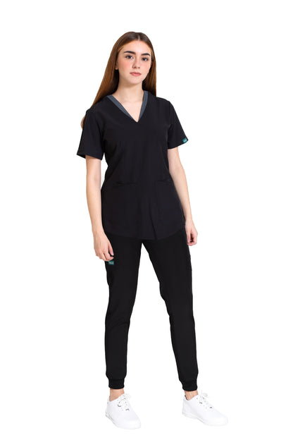 CONJUNTOS COLOR NEGRO CON PANT JOGGER DAMA EV-01-02-03-04-16-18-20-30