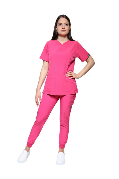 Conjunto SET Filipina y Pantalón JOGGER EV-03 Nani REPELENTE A FLUIDOS-Color FANDANGO Dama-Ana Isabel Uniformes