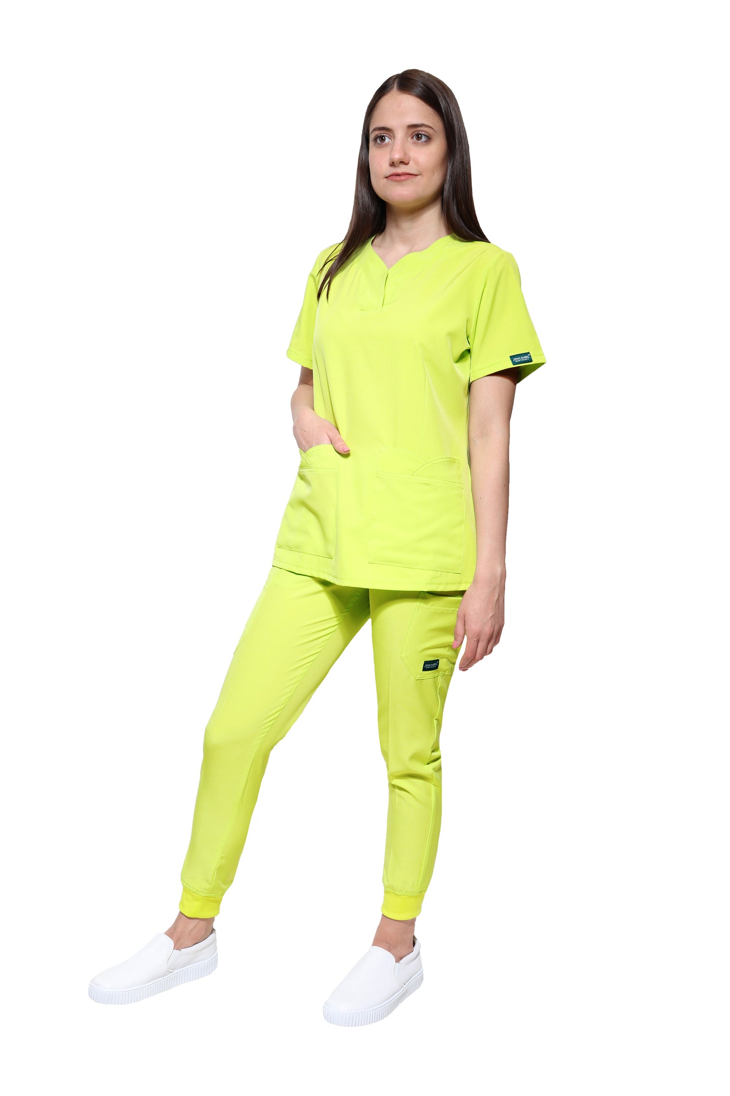Conjunto SET Filipina y Pantalón JOGGER EV-03 Nani REPELENTE A FLUIDOS-Color LIMA Dama-Ana Isabel Uniformes