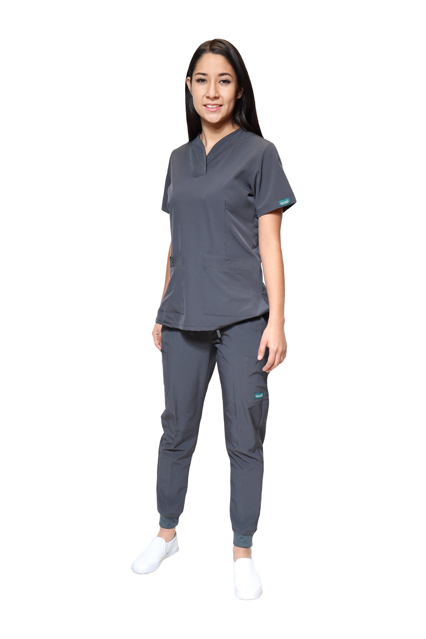 Conjunto SET Filipina y Pantalón JOGGER EV-03 Nani REPELENTE A FLUIDOS-Color PEWTER Dama-Ana Isabel Uniformes