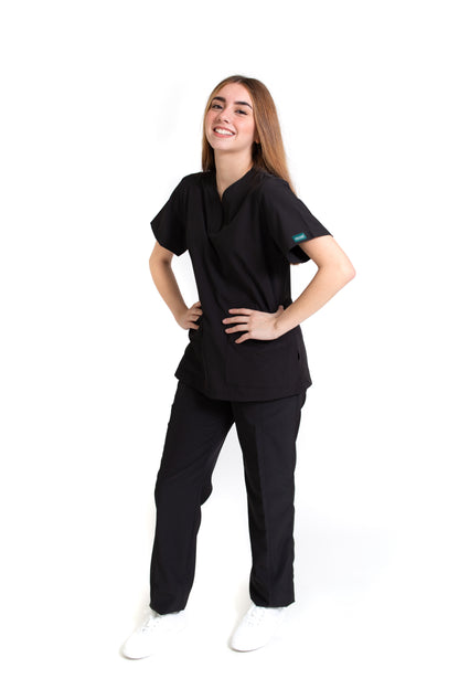 Conjunto SET Filipina y Pantalón EV-03 Nani REPELENTE A FLUIDOS-Color NEGRO Dama-Ana Isabel Uniformes