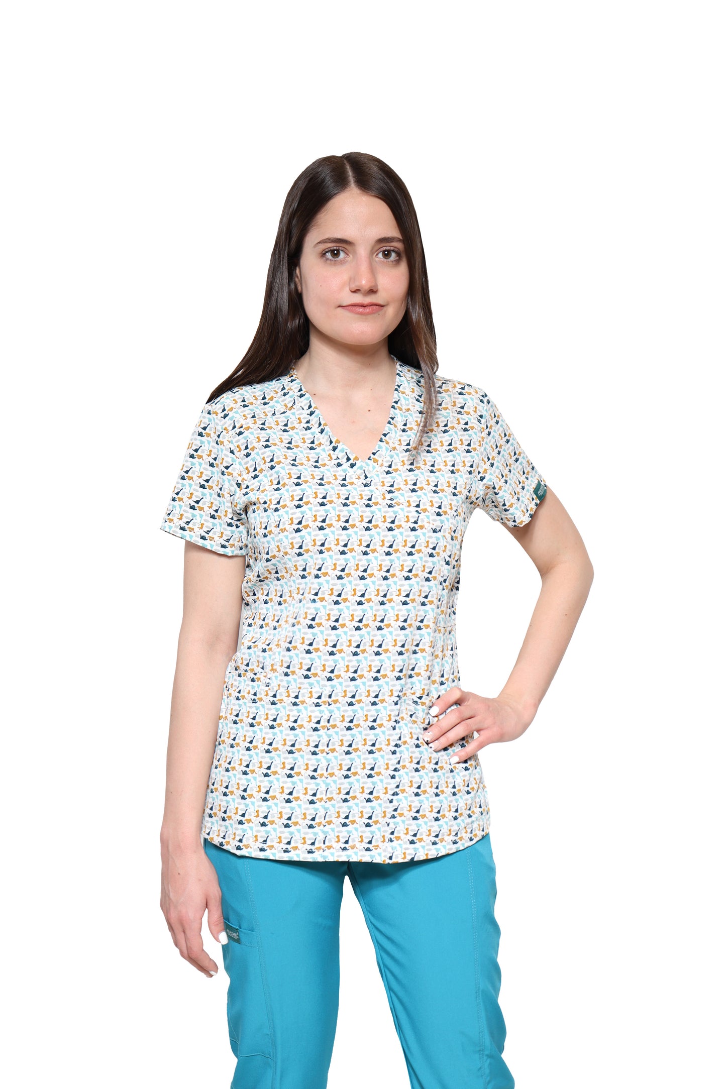Filipina Top EV-04 Tatita REPELENTE A FLUIDOS-Color ESTAMPADO DINOSAURIOS Dama-Ana Isabel Uniformes