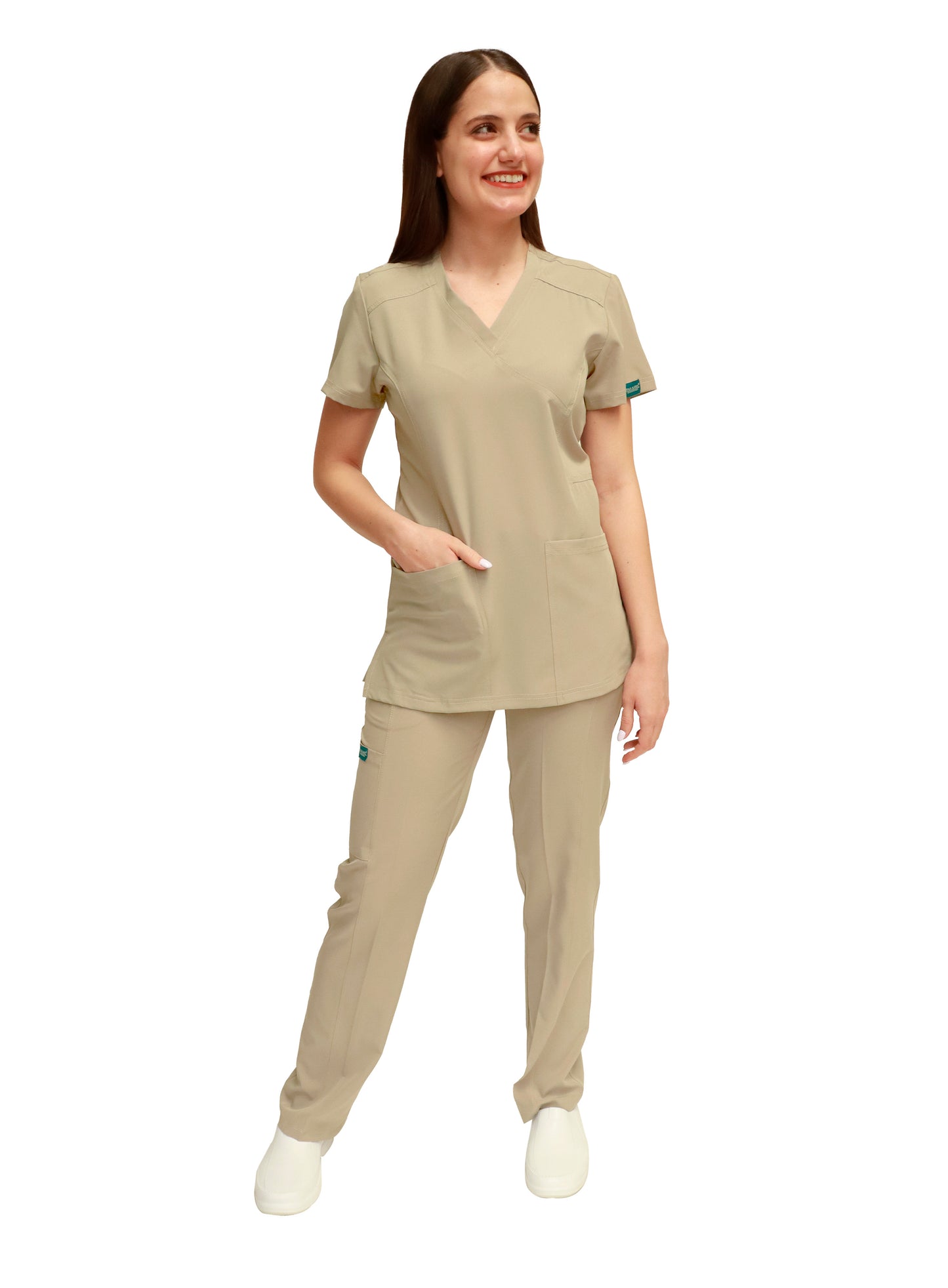 Conjunto SET Filipina y Pantalón EV-04 Tatita REPELENTE A FLUIDOS-Color KAKI Dama-Ana Isabel Uniformes
