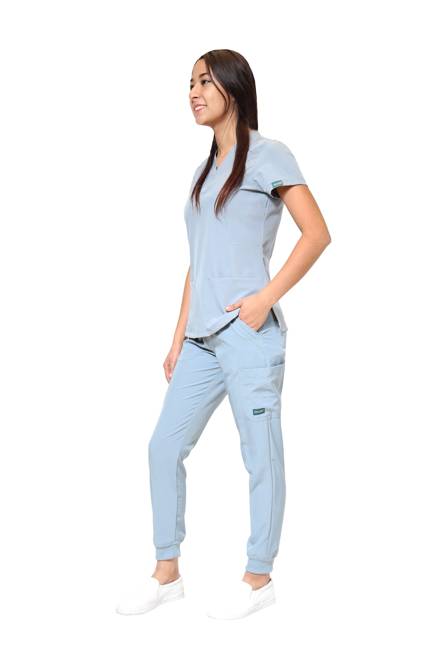 Conjunto SET Filipina y Pantalón JOGGER EV-04 Tatita REPELENTE A FLUIDOS-Color MISTY Dama-Ana Isabel Uniformes