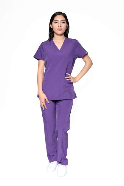 Conjunto SET Filipina y Pantalón EV-04 Tatita REPELENTE A FLUIDOS-Color UVA Dama-Ana Isabel Uniformes