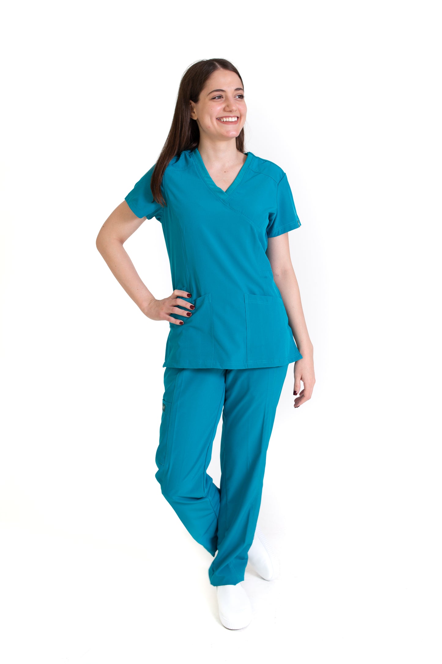 Conjunto SET Filipina y Pantalón EV-04 Tatita REPELENTE A FLUIDOS-Color VERDE Dama-Ana Isabel Uniformes