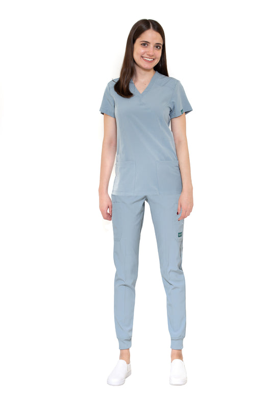 Conjunto SET Filipina y Pantalón JOGGER EV-04 Tatita REPELENTE A FLUIDOS-Color MISTY Dama-Ana Isabel Uniformes