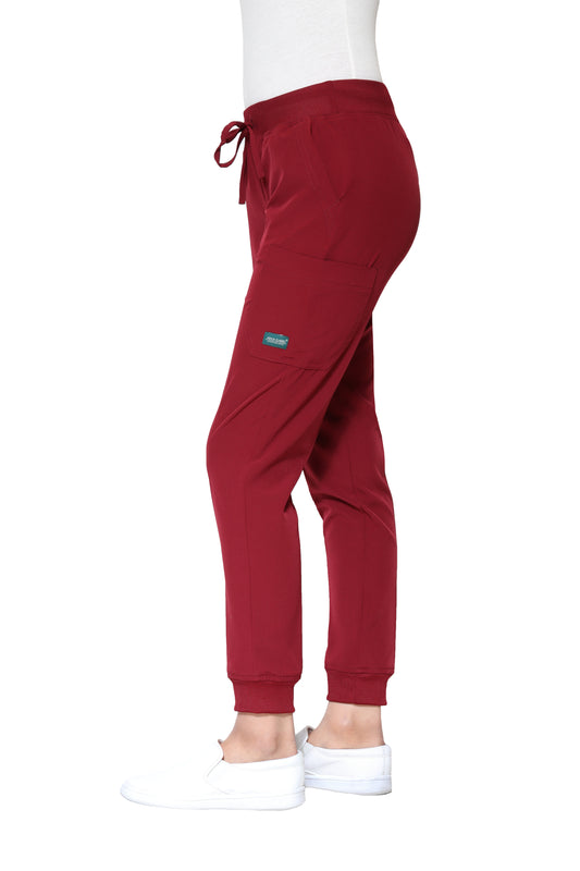 Pantalón Pant JOGGER EV-125 REPELENTE A FLUIDOS-Color VINO Dama-Ana Isabel Uniformes