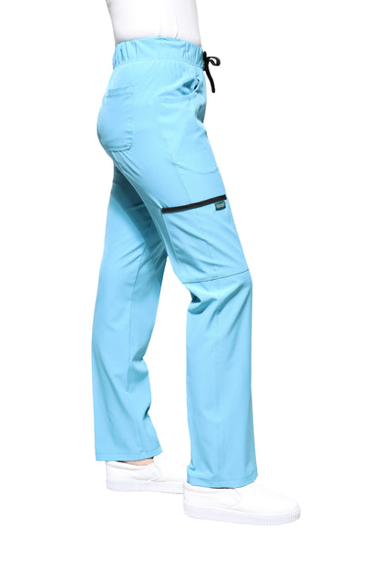 Conjunto SET Filipina y Pantalón EV-18 CANDY REPELENTE A FLUIDOS-Color Aqua/Negro Dama-Ana Isabel Uniformes