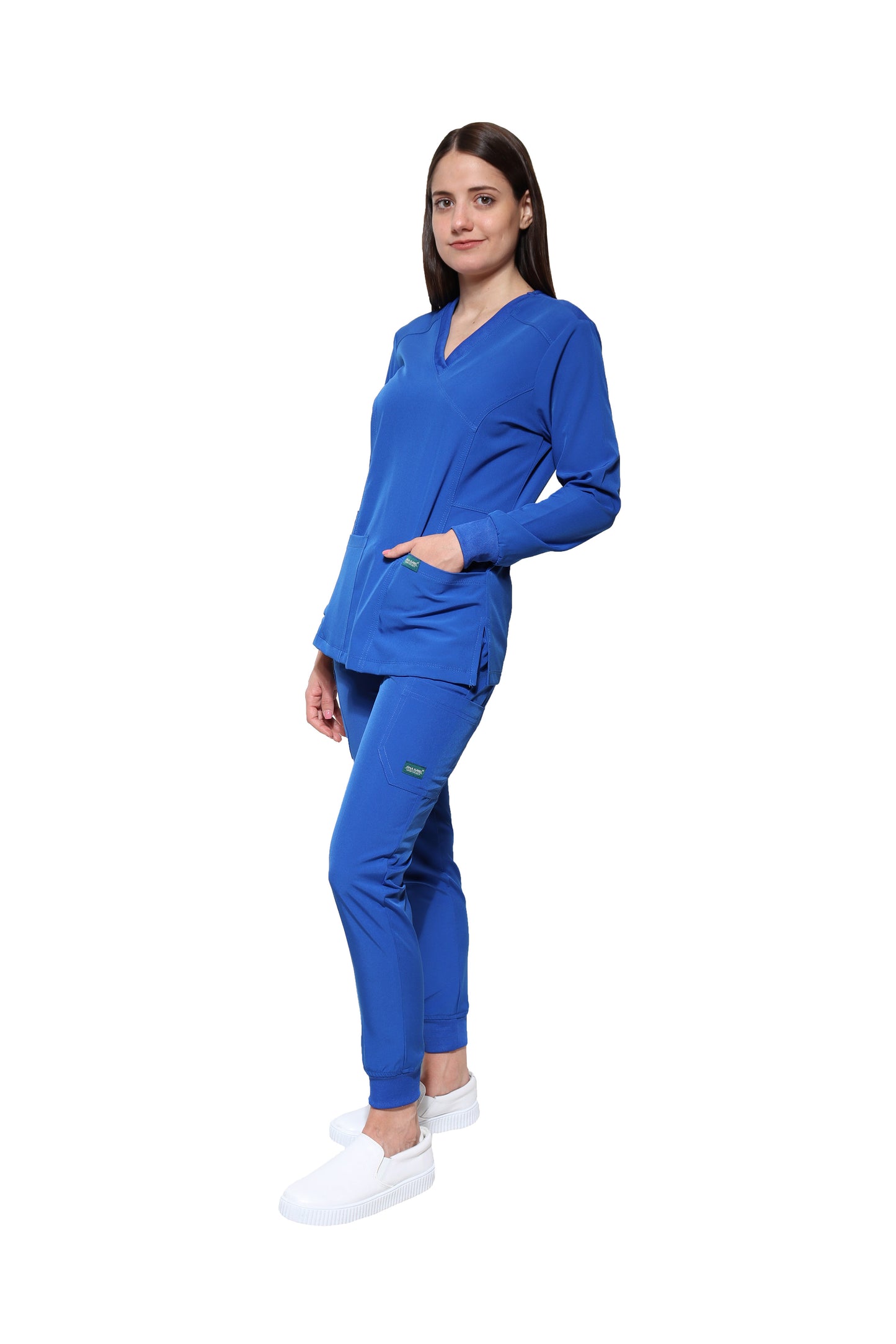 Conjunto SET Filipina MANGA LARGA y Pantalón JOGGER EV-16 Tatita REPELENTE A FLUIDOS-Color REY Dama-Ana Isabel Uniformes