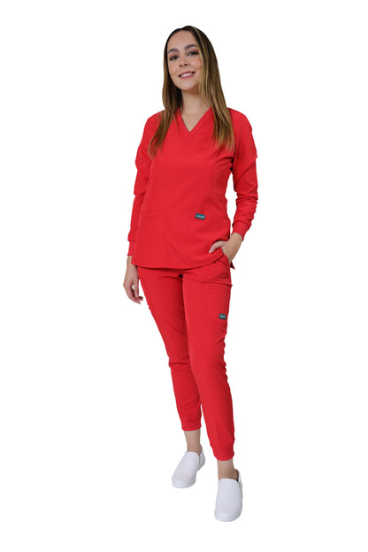 CONJUNTOS COLOR ROJO CON PANT JOGGER DAMA EV-02-04-16-20-30
