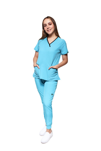 CONJUNTOS COLOR AQUA CON PANT JOGGER DAMA EV-01-02-03-04-18-20