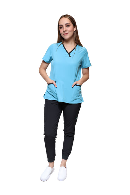 CONJUNTOS COLOR AQUA CON PANT JOGGER DAMA EV-01-02-03-04-18-20