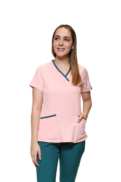 Filipina Top EV-18 Candy REPELENTE A FLUIDOS-Color PASTEL/PASTO Dama-Ana Isabel Uniformes