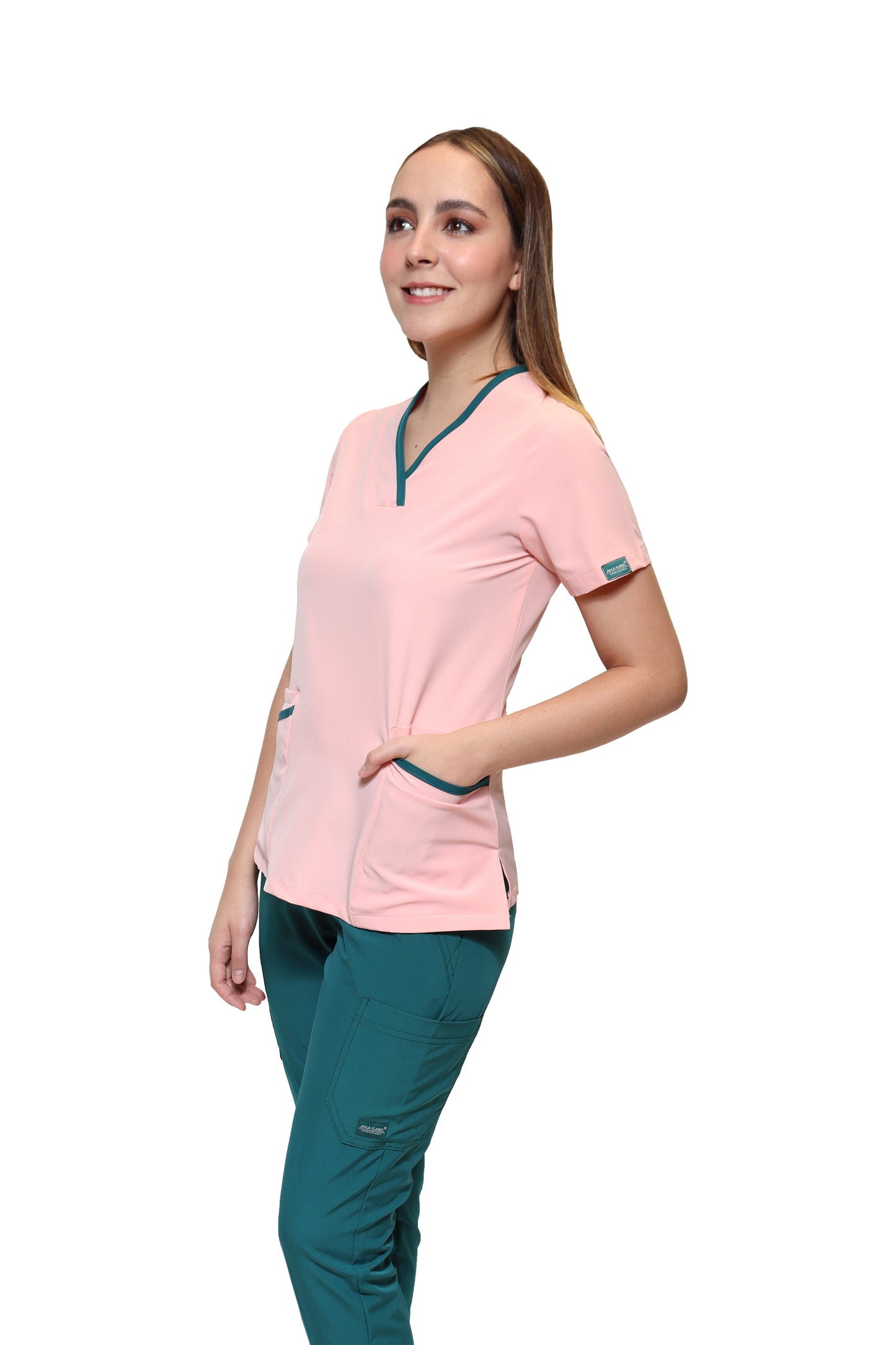 Filipina Top EV-18 Candy REPELENTE A FLUIDOS-Color PASTEL/PASTO Dama-Ana Isabel Uniformes