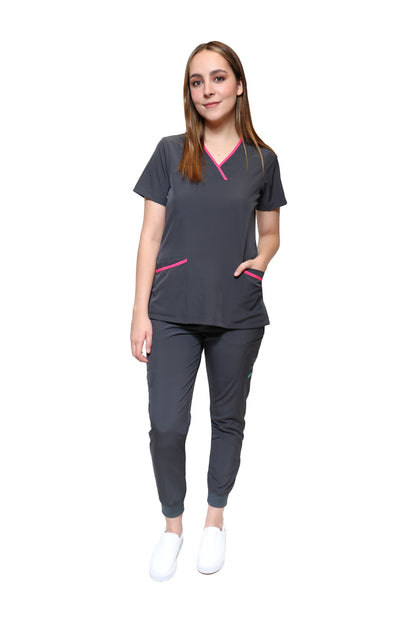 CONJUNTOS COLOR PEWTER CON PANT JOGGER DAMA EV-01-02-03-04-16-18