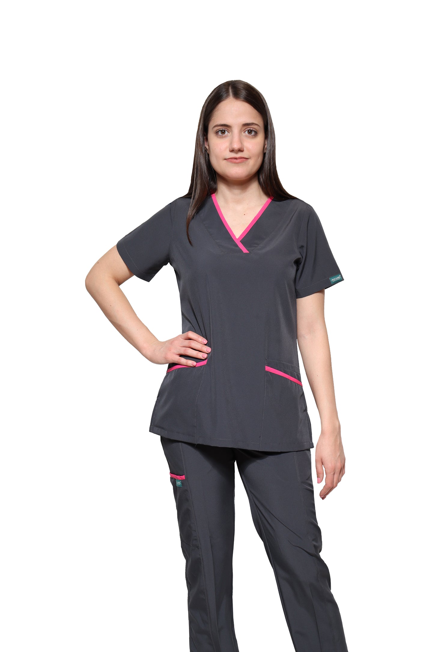 Filipina Top EV-18 Candy REPELENTE A FLUIDOS-Color PEWTER/FANDANGO Dama-Ana Isabel Uniformes