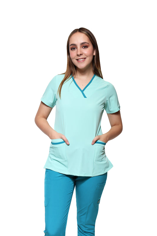 Filipina Top EV-18 Candy REPELENTE A FLUIDOS-Color PISTACHE/VERDE Dama-Ana Isabel Uniformes